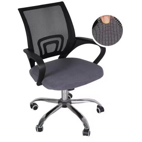 1-Pack Office Chair Cover with Elastic Band, Elastic Spandex, Removable Computer Chair Cushion Cover, Restaurant/Game Table/Chair Cover (Dark Gray)