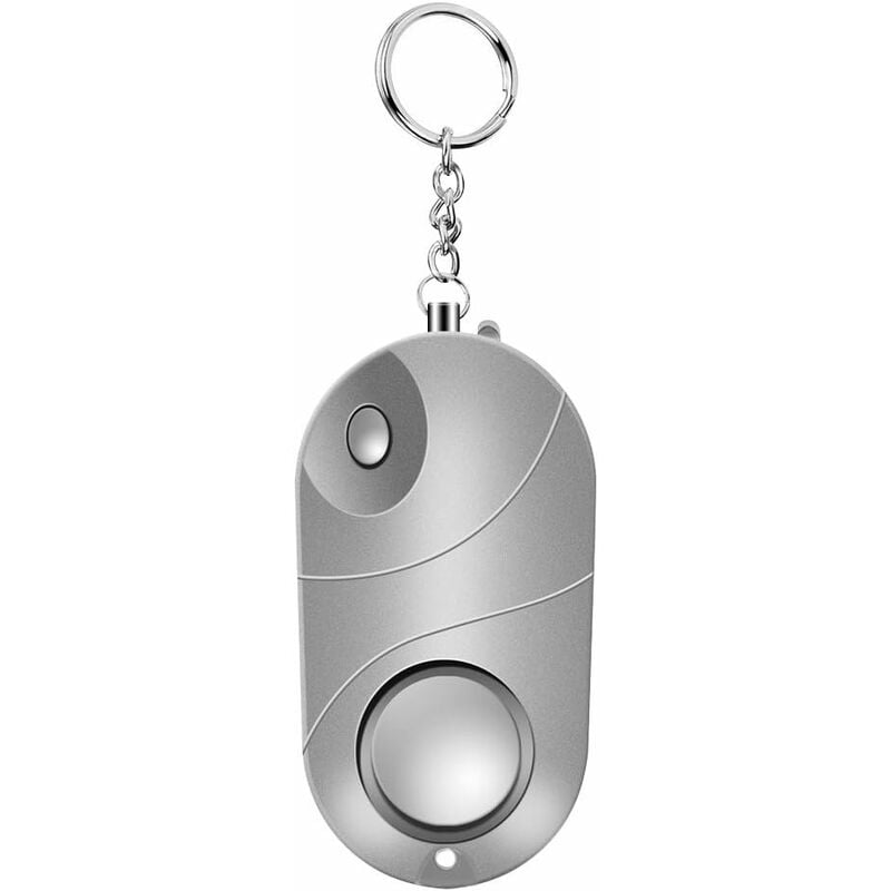 1 Pack Personal Alarm 120-130Db Safe Sound Self Defense Emergency Security Alarm Keychain Led Flashlight For Women Girls Kids Elder Explorer (Silver)