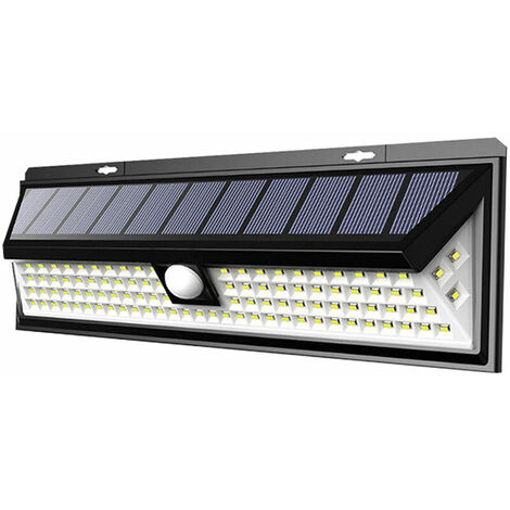 1 Pack Security Outdoor Motion Sensor Solar Wall Light Black -90 LED Without Remote