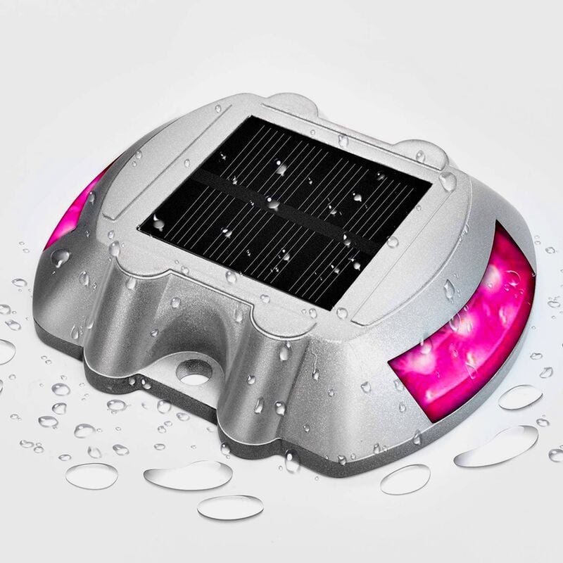1 Pack Solar-LED-Terrassenleuchte, Einfahrtsleuchte, Dock für Stufen, Gehweg, Treppen, Garten, Boden, Hof, Rosa | 06927193468186