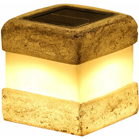 1 Pack Solar Rock Lights Outdoor - Solar Powered Landscape Ground Fake Rocks Light Waterproof with Warm LED Lights for Table Patio Yard Garden(Grey)