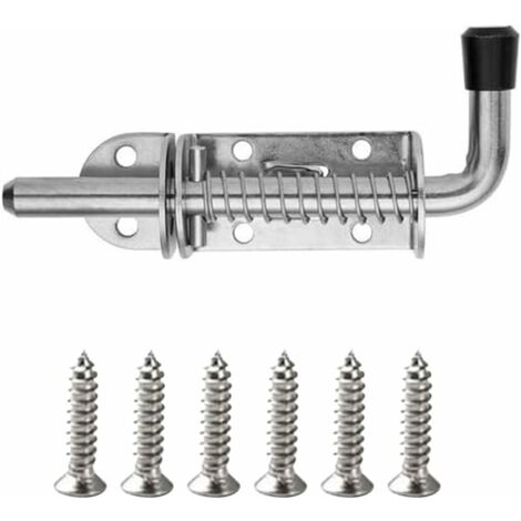 1 Pack Stainless Steel Spring Loaded Sliding Door Locks, Easy Installation of Spring Loaded Lock