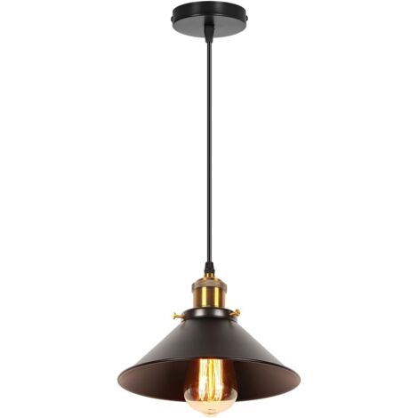 1 Pack Suspension Luminaire Métal E27 Design Rétro Noir Câble Réglable Salon Cuisine