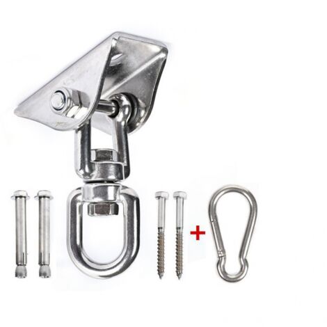 1 Pack White Ceiling Hooks for Hanging Chair, 360° Swivel Swing Hanging Hooks with Screws for Concrete, Wood, Playground, Greenhouse, Hanging Chair, Yoga