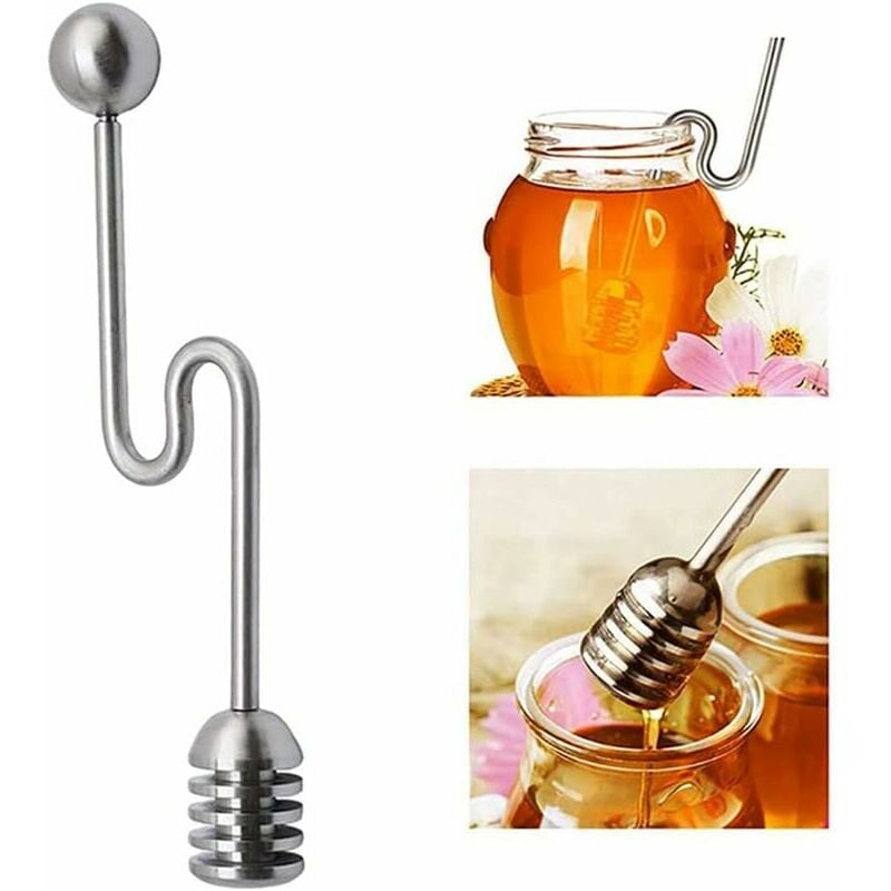 1 Packung Edelstahl-Honigstab, Honiglöffel, Kurbel mit Perlen, geeignet für Tee, Kaffee, Honig, Saft, Rührstab – | 07634066225553 1 Packung Edelstahl-Honigstab, Honiglöffel, Kurbel mit Perlen, geeignet für Tee, Kaffee, Honig, Saft, Rührstab – | 07634066225553