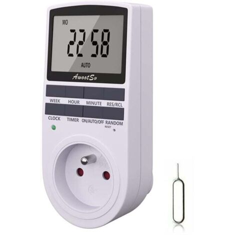 1 Packung Programmierbarer digitaler Steckdosen-Timer, Steckdosen-Timer mit LCD-Display und Zufallsmodus, Diebstahlschutz, Energieeinsparung für Haushaltsgeräte und Beleuchtung
