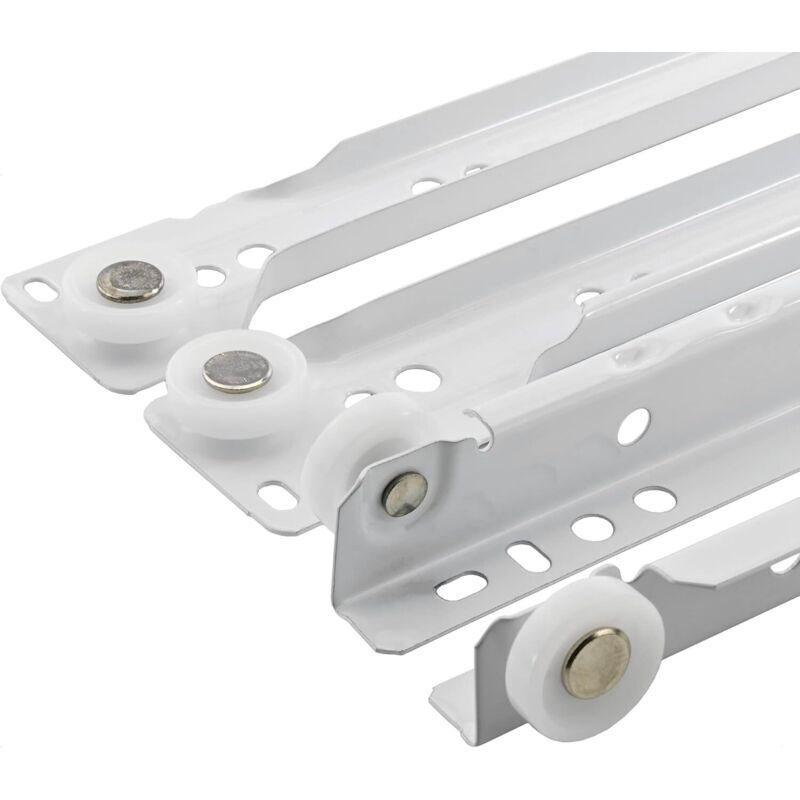 (1 Pair, 25cm) Drawer Slide - Drawer Slide - Kitchen Drawer Slide - Drawer Slides - Sliding Rail - White Steel Partial Extension Slide