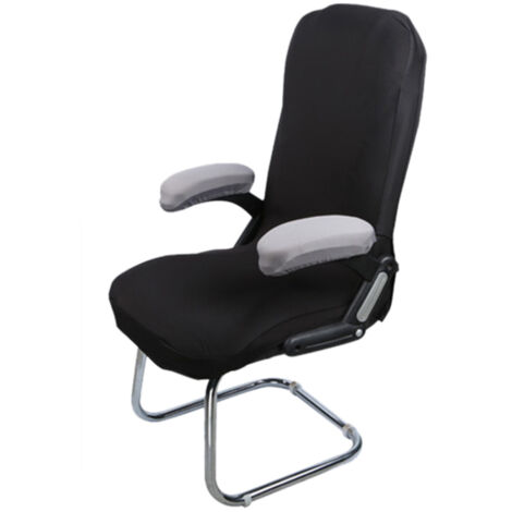 1 Pair Chair Arm Covers with Sponge Soft Breathable Safe Office Chair Armrest Cover Set for Working Home Gray Sponge Type 35x9cm/13.8x3.5in