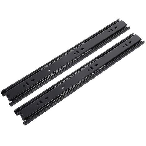 1 Paire (2 Pices) Glissires  Extension Complte Coulisses De Tiroir Noires 250 Mm (insres)  Billes