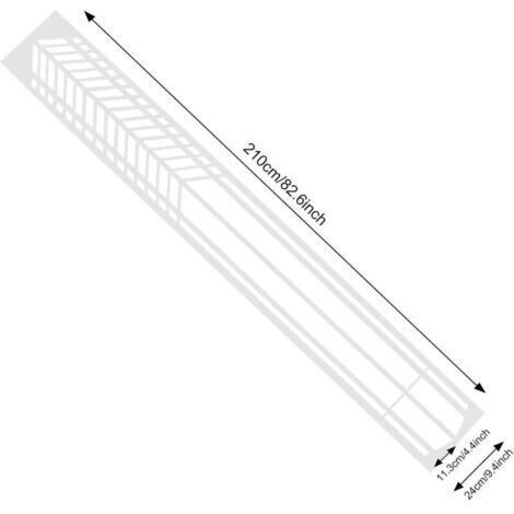 1 Paire 210cm Sports Racing Bande Autocollants pour Corps Porte Bandes Latérales Vinyle Autocollants pour Voitures SUV Véhicules Tout-Terrain Universels (Blanc)