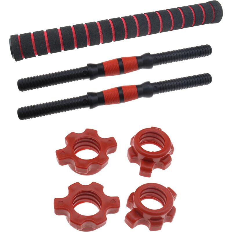 1 Paire Barres d'haltères avec Écrous Barres Jonction en Plastique Acier Échauffements Entraînements Sportifs Jambes Abdominales Dos Musculation