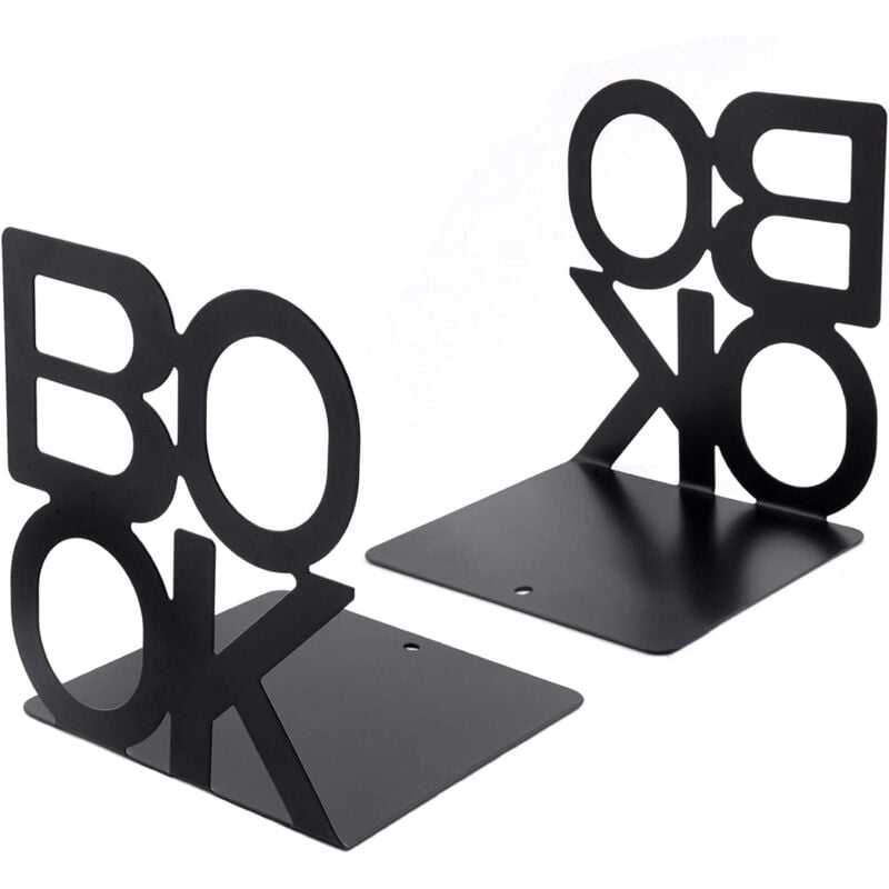 1 Paire Bureau Bookends Métal Livre Ends Lettre Motif Livre Support Support Pour Tablettes Bureau Dcor Book Rack Pour Les Livres, Dvd, Jeux Vidéo,