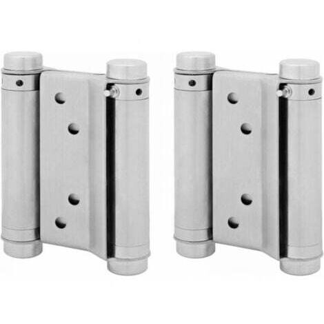 1 paire charnière paumelle portes va-et-vient ressort double action acier inoxydable saloon western, 75 mm (Charge Jusqu'à 15kg)