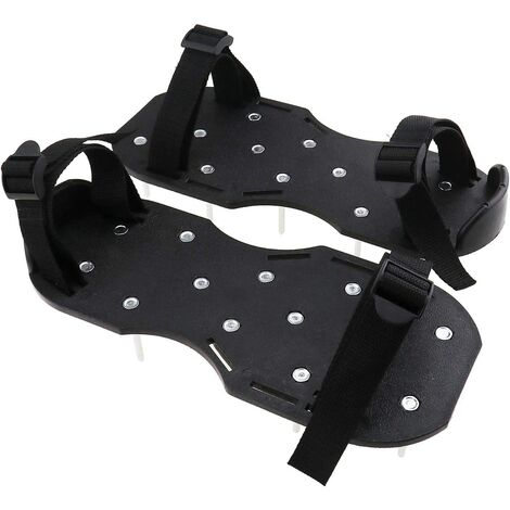 1 Paire Chaussures de Pelouse Aérateur Jardin Herbe Gazon Pointu Sandales À Pointes Sangle Entretien Outils de Jardin Noir，SEMAket