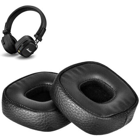 1 Paire Coussinets de Rechange pour Marshall Major III, Coussins d'oreille Oreillettes Mousse à Mémoire, Housse Casque Mousse D'isolement de Bruit pour Marshall Bluetooth, Coussinet Casque(Noir)