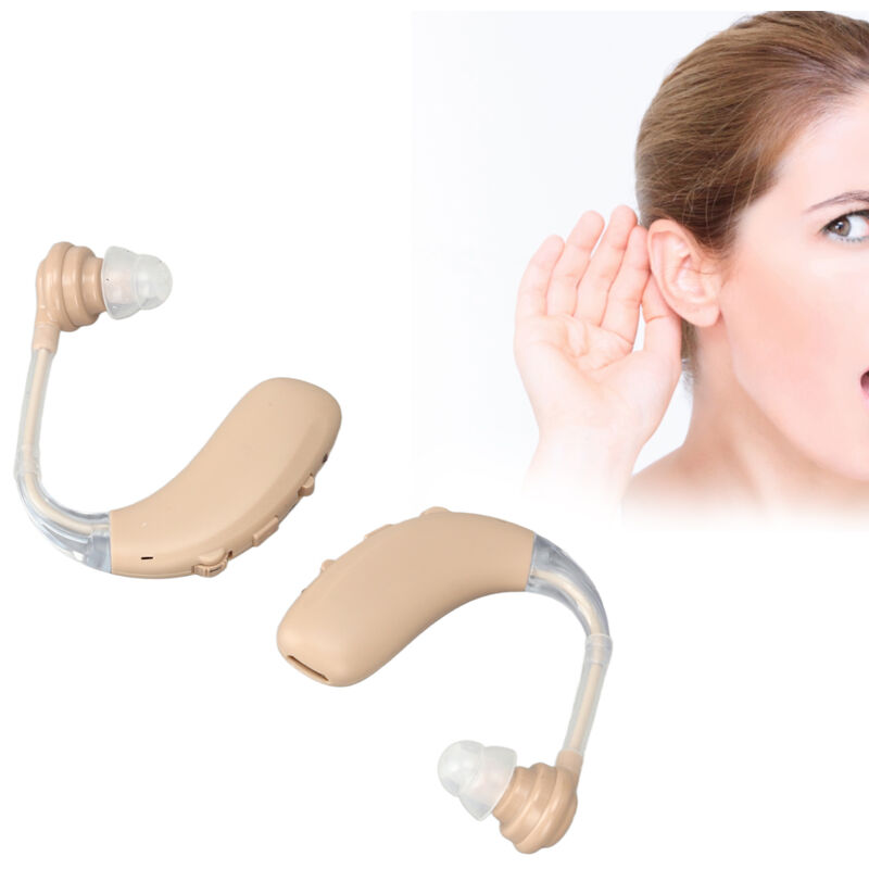 1 paire d'aides auditives, appareil médical ergonomique rechargeable en silicone ABS, couleur de peau