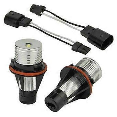 1 paire d'ampoules LED blanches 8000K pour feux de position Angel Eyes (culot E39, E53, E60, E63, E64, E66, E87, 5, 6, 7, X3, X).