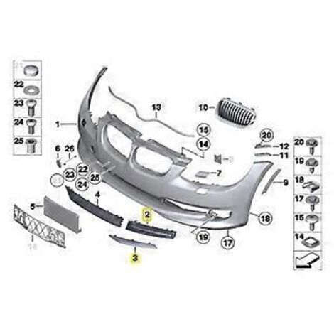 1 paire de baguettes de calandre de pare-chocs avant pour BMW Série 3 X5 E92 E93 2011-2013 320 323 325 328i 330i 51117229181 51117229182