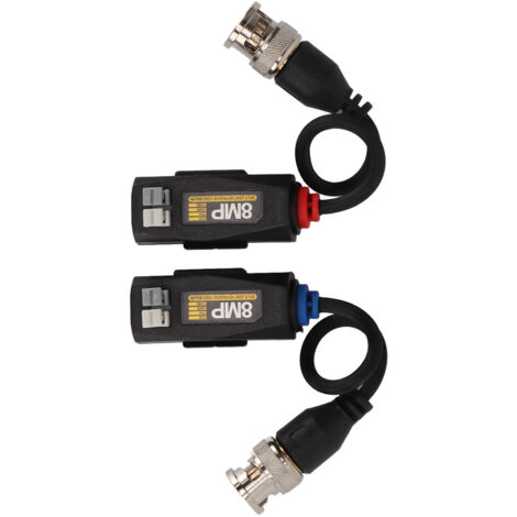 1 Paire de Balun Vidéo 4K 8MP HD avec Protection Antifoudre pour Caméras AHD CVI TVI CVBS