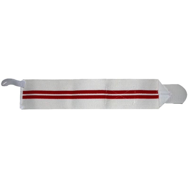 1 Paire de Bandes de Poignet pour Musculation avec Support de Pouce, Attaches d'Entraînement et Bracelet d'Enroulement (Blanc & Rouge)