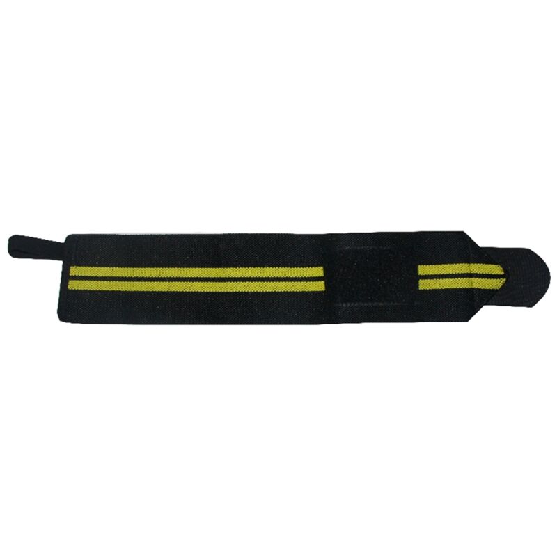1 Paire de Bandes de Poignet pour Musculation avec Support de Pouce, Attaches d'Entraînement et Bracelet d'Enroulement (Noir & Jaune)