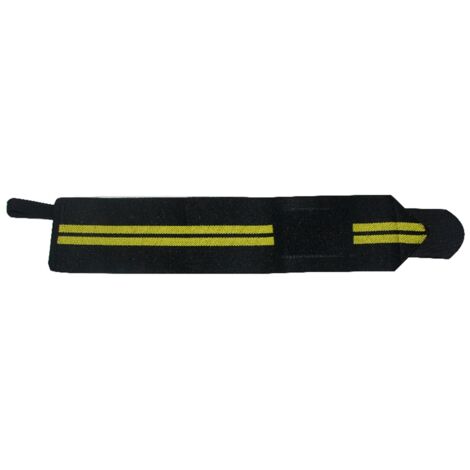 1 Paire de Bandes de Poignet pour Musculation avec Support de Pouce, Attaches d'Entraînement et Bracelet d'Enroulement (Noir & Jaune)