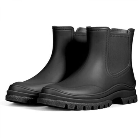 1 paire de bottes de pluie noires pour femmes, taille 36, bottes en caoutchouc imperméables, bottes de jardinage antidérapantes