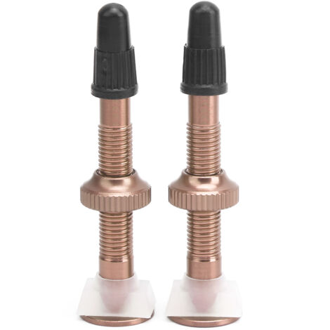 1 Paire de Bouchons de Valve Presta 52mm pour VTT Tubeless - Nozzle à Noyau Amovible (Café)