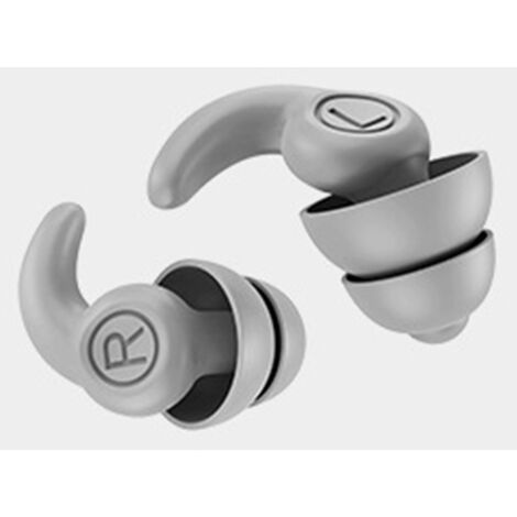 1 Paire de Bouchons d'Oreilles en Silicone pour Dormir, Réduction du Bruit, Isolants Acoustiques, Anti-Bruit Réutilisables, 3ème Génération Gris