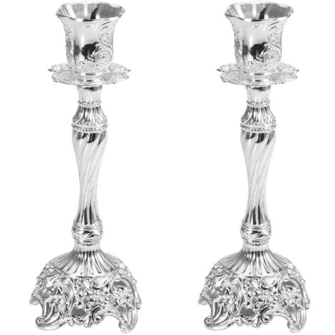1 Paire de bougeoirs classiques style européen, support de bougie à tête unique, ensemble de chandeliers