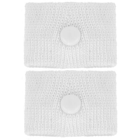 1 Paire de Bracelets d'Acupression Anti-Nausées, Soulage le Mal des Transports en Avion ou Voiture (Blanc)