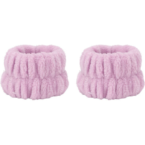 1 Paire de Bracelets de Lavage Visage - Absorption Maximale, Doux et Confortables - Serviettes de Poignet Femme pour Voyage ou Maison - Violet