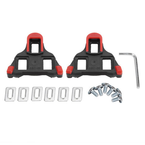 1 Paire de cale-pieds auto-bloquants pour vélo de route et VTT, accessoire vélo (Rouge)