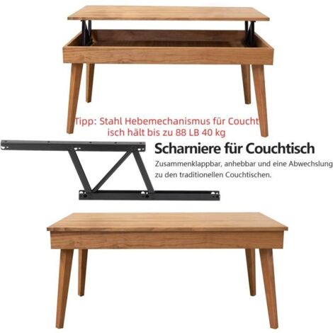 1 paire de charnières de table basse,Mécanisme de levage pliable,Charnières à ressort,Pression atmosphérique,Charnières multi-fonctions,Charnières de