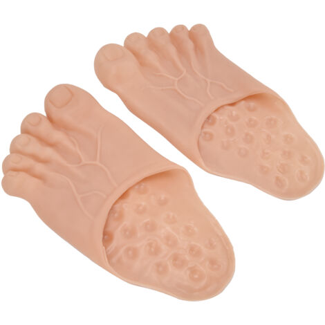 1 Paire de Chaussons Grand Pied Couvre-Chaussures Déguisement Halloween Accessoire Fête Rose Jaunâtre