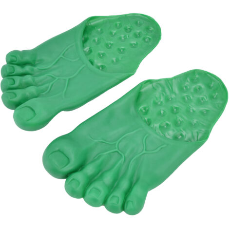 1 Paire de Chaussons Grands Pieds Déguisement Halloween Accessoire Fête Vert Cosplay