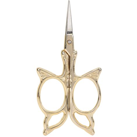1 paire de ciseaux de couture vintage en acier inoxydable, accessoire de mercerie pour travaux manuels et DIY (doré)