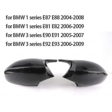 1 paire de coques de rétroviseurs latéraux en ABS style fibre de carbone pour BMW E87 E81 E82 E90 E91 E92 E93 (avant restylage 2).