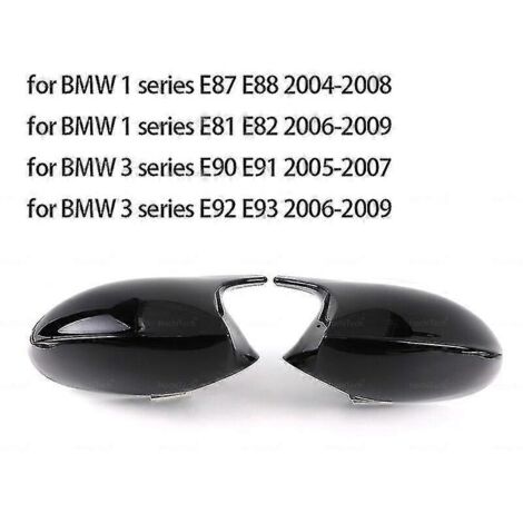 1 paire de coques de rétroviseurs latéraux en ABS style fibre de carbone pour BMW E87 E81 E82 E90 E91 E92 E93 - Noir (Pré-LCI)