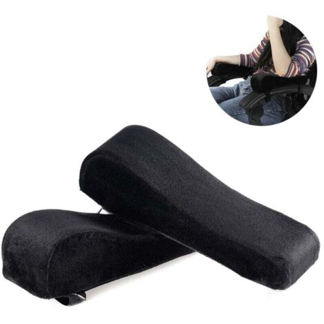 1 paire de coussinets d'accoudoir de chaise de bureau en mousse à mémoire de forme et accoudoir incliné surélevé - Housses de coussin universelles pour accoudoir et soulagement du coude