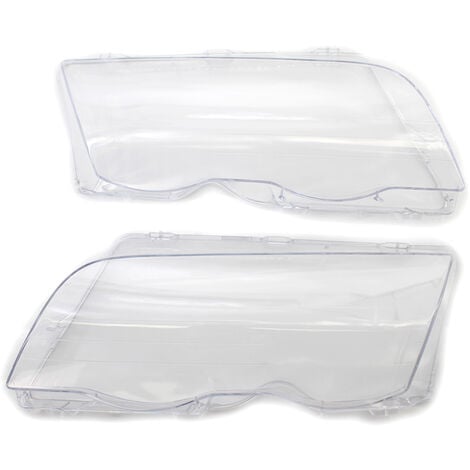 ASUPERMALL 1 Paire De Remplacement De Couvercle De Lentille Transparente De Phare Gauche Droite Pour Bmw E46 Serie 3 1998-2001 4 Portes, Transparent - Transparent