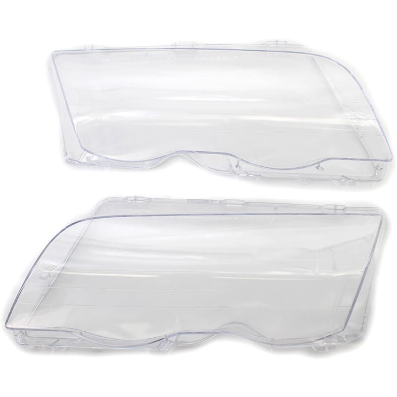 Lifcausal - 1 paire de couvercles de lentilles transparentes de phare gauche droit de remplacement pour bmw E46 Série 3 1998-2001 4 portes