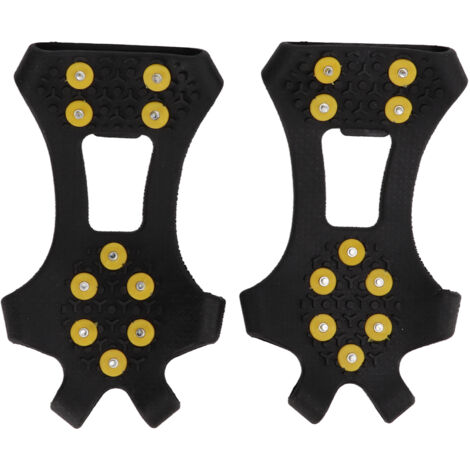1 Paire de Crampons Antidérapants pour Chaussures, Griffes à 10 Pointes pour Marcher sur Neige et Verglas (Taille 31-36)