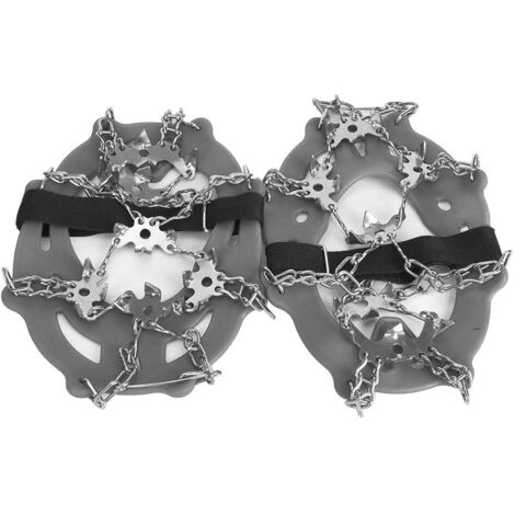 1 Paire de Crampons Universels 19 Dents Antidérapants pour Chaussures, Griffes pour Randonnée et Escalade, Gris