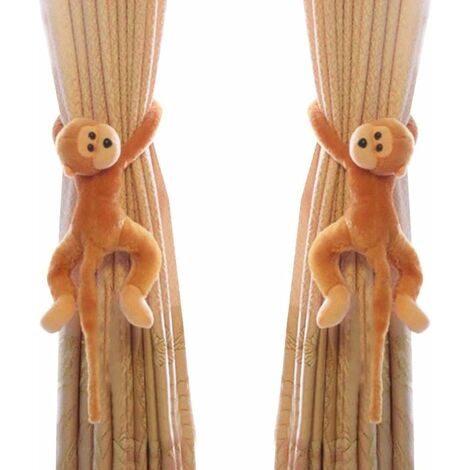 1 Paire de Crochets pour Embrasses de Rideaux Singe Rideau Clips Corde Porte-Accessoires pour Rideaux pour Animaux Rideau de Retenue Décoratif pour Chambre D'enfants Salon Bureau à Domicile Fenêtre
