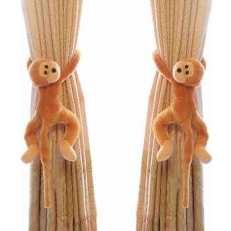 1 Paire de Crochets pour Embrasses de Rideaux Singe Rideau Clips Corde Porte-Accessoires pour Rideaux pour Animaux Rideau de Retenue Décoratif pour Chambre D'enfants Salon Bureau à Domicile Fenêtre