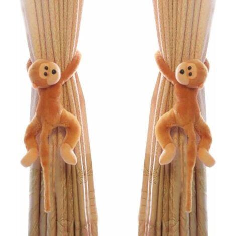 1 Paire de Crochets pour Embrasses de Rideaux Singe Rideau Clips Corde Porte-Accessoires pour Rideaux pour Animaux Rideau de Retenue Décoratif pour Chambre D'enfants Salon Bureau à Domicile Fenêtre