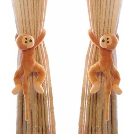 1 Paire de Crochets pour Embrasses de Rideaux Singe Rideau Clips Corde Porte-Accessoires pour Rideaux pour Animaux Rideau de Retenue Décoratif pour Chambre D'enfants Salon Bureau à Domicile Fenêtre
