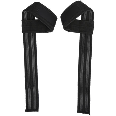 1 Paire de Dragonne d'Haltérophilie avec Soutien de Poignet et Antidérapant pour Powerlifting et Musculation (Noir)