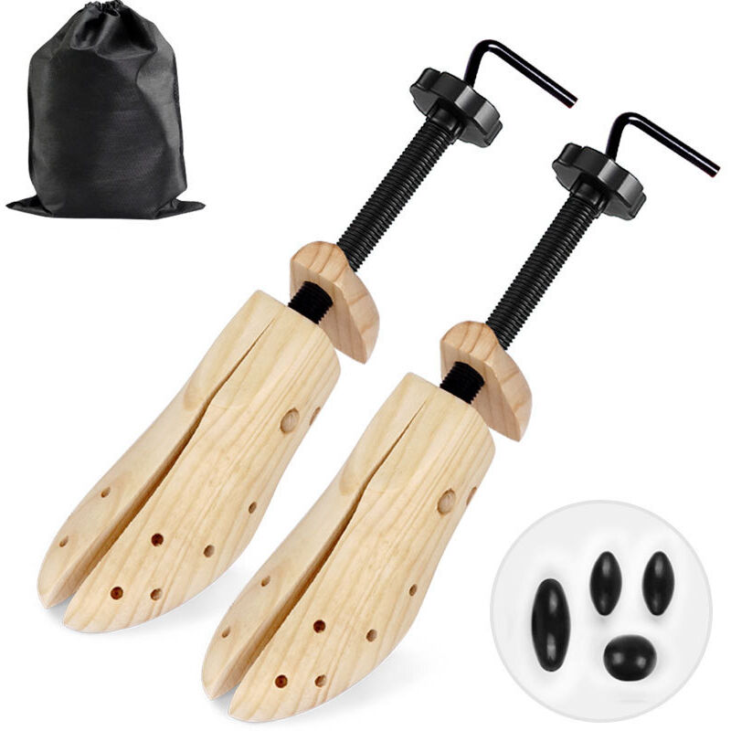1 paire de Embauchoirs en Bois à Chaussures，Civière à chaussures en bois de pin améliorée Civière à chaussures en bois massif